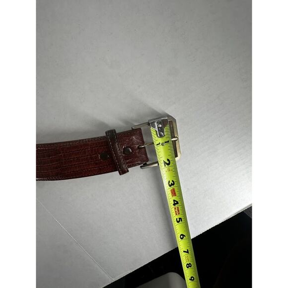 Nocona Mens Belt Size 46 Leather western Rodeo Brown Brass Buckle - Picture 12 of 13